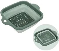 Scolapasta quadrato salvaspazio pieghevole verde