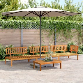 Set divano pallet da giardino 4 pz in legno massello di acacia