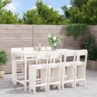 Set Bar da Giardino 9 pz Bianco in Legno Massello di Pino 3157818