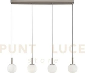 Lampadario a sospensione eris bianco e marrone quattro pendenti in ...