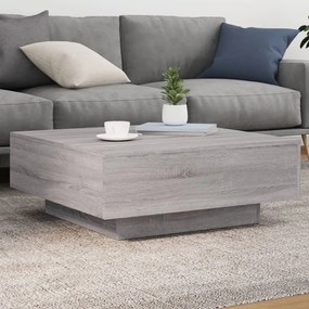 Tavolino Da Soggiorno Con Luci Led Grigio Sonoma 80x80x31 Cm /