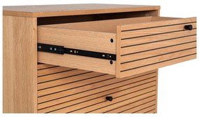 Cassettiera alta effetto rovere in colore naturale 80x85 cm Kyoto - House Nordic