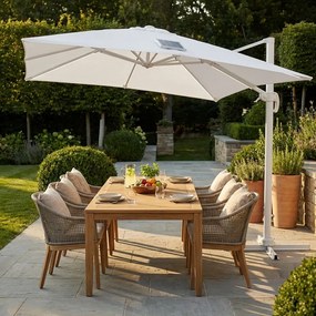 TESLA - ombrellone da giardino decentrato con led 3 x 4