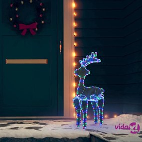 vidaXL Decorazione Natalizia Renna in Rete con 306 LED 60x24x89 cm