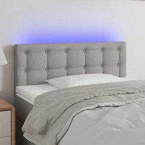 Testiera A Led Grigio Chiaro 100x5x78/88 Cm İn Tessuto /