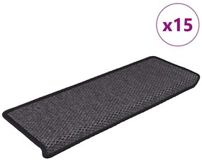 Tappeti Autoadesivi Scale Aspetto Sisal 15pz 65x21x4 Antracite /