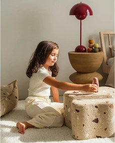 Pouf per bambini marrone chiaro con rivestimento in bouclé e ciniglia Terrazzo Cloud – Wigiwama