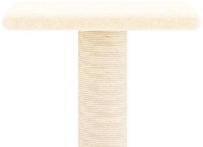 Albero per gatti con tiragraffi in sisal crema 73 cm