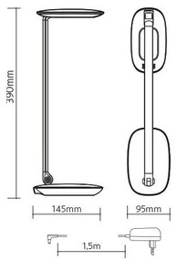 Lampada da tavolo LED dimmerabile con USB MOANA LED/6W/230V rosa