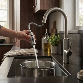 Rubinetto da cucina Rea Master Brush Nickel