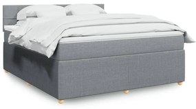 Giroletto A Molle Con Materasso Grigio Chiaro180x200 Cm Tessuto /
