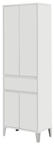 Colonna Portasciugamani a Terra 183 Cm Quattro Ante Un Cassetto Feridras "Mondo 2.0" Bianco Opaco/Bianco Laccato