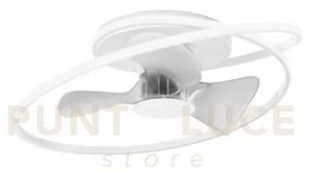 Plafoniera led ventilatore storm bianco 60w 7450lm cct 3000k luce c...