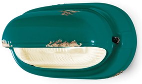 Applique Vintage Orizzontale Ceramica Verde 1 Luce E27