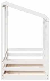 Letto per bambini con tetto bianco 70x140cm legno massello pino