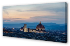 Quadro su tela Night panorama del dipartimento italiano 100x50 cm
