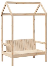Panchina con tetto 117,5x70x176,5 cm in legno massello di pino