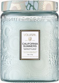 Candela profumata fatta a mano California Summers (sale marino, vaniglia calda, legno di teak)