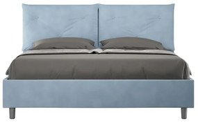 Letto contenitore da 160x190 in microfibra azzurro Appia