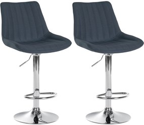 Set 2 Sgabelli Bar Toni İn Tessuto / Dunkelgrau / Metall İn Chromoptik