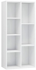 Libreria bianca lucida 50x25x106 cm in truciolato