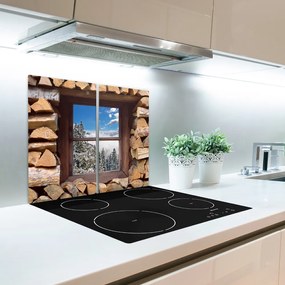Tagliere in vetro Inverno fuori dalla finestra 60x52 cm