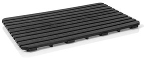 Pedana doccia antiscivolo 80x50 cm nero con effetto legno in plastica