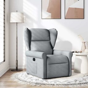 Poltrona Reclinabile İn Tessuto Grigio Chiaro /