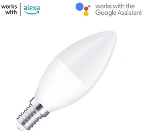 Lampada LED E14 5W smart CCT WiFi - Amazon Alexa e Google Home Colore Bianco Variabile CCT