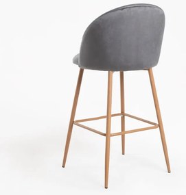 Sgabello Vint Velluto - Grigio scuro