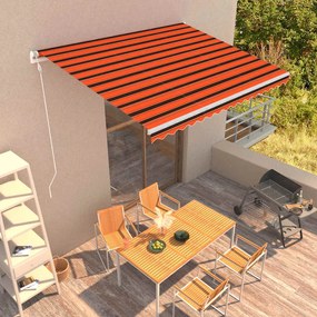 Tenda Da Sole Retrattile Automatica 400x300 Cm Arancione E Marrone /