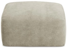 Poggiapiedi beige con rivestimento in ciniglia Leila – Makamii