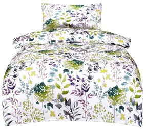 Biancheria da letto bianca in raso di cotone per letto singolo 140x200 cm Savoy – My House