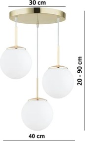Brilagi - Lampadario sospeso con cavo MILO 3xE27/60W/230V dorato