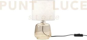 Lume emerald ambra in vetro con paralume in tessuto 1 luce attacco ...
