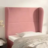 Testiera ad Orecchio Rosa 83x23x118/128 cm in Velluto cod mxl 50955