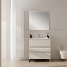 Colonna per mobile bagno Pull 1 anta P 30 x L 30 x H 180 cm bianco opaco laccato MDF