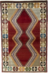 Gabbeh Tappeto 170x110 Rosso (Iran) Annodato A Mano