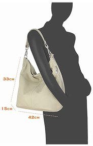 Borsa a spalla in vera pelle 981 Made in Italy ceruleo