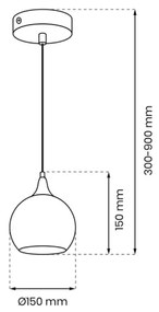 Lampadario a sospensione con filo MONTE 1xE27/60W/230V diametro 15 cm oro