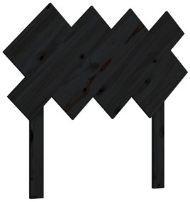 Testiera per letto nera 92x3x81 cm in legno massello di pino
