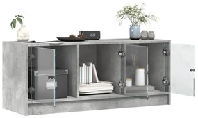 Mobile porta tv con ante in vetro grigio cemento 102x37x42 cm