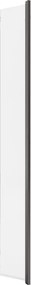 Deflettore walk-in Single L 30 X H200cm, vetro trasparente 8 mm, profilo nero lucido