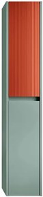 Colonna per mobile bagno Niwa 2 ante P 27 x L 30 x H 160 cm laccato opaco verde timo con vetro paprika
