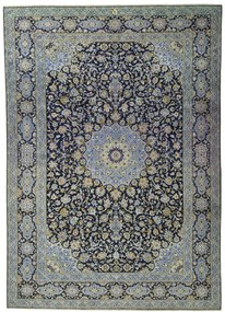 Kashan Tappeto persiano 420x300 Blu (Iran) Annodato A Mano