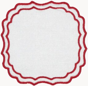 Sottobicchiere quadrato con bordo ricamato Greta