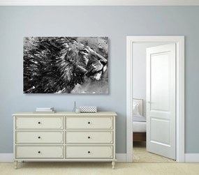 Stampa su tela – Re degli animali in acquerello bianco e nero