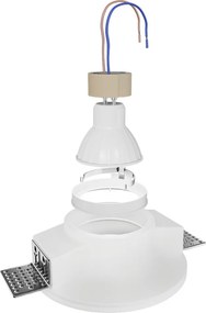 Portafaretto Rotondo Ø130x50mm GU10 in Gesso Pitturabile