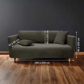 Copridivano color antracite con rivestimento elastico per divano a 3 posti Sacha – douceur d'intérieur