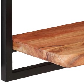 Mensole parete 2pz 80x25x35 cm legno massello acacia e acciaio